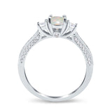 14K Gold 1.37ct Round Three Stone Vintage 6mm G SI Diamond Engagement Wedding Ring
