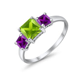 Halo Art Deco Wedding Ring Round Simulated Cubic Zirconia 925 Sterling Silver