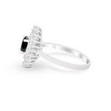 Art Deco Baguette CZ Engagement Ring in 925 Sterling Silver