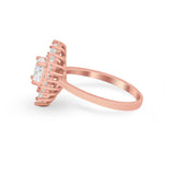 Art Deco Baguette CZ Engagement Ring in 925 Sterling Silver