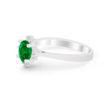 Halo Floral Art Deco Wedding Engagement Ring Round CZ 925 Sterling Silver