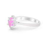 Halo Floral Art Deco Wedding Engagement Ring Round CZ 925 Sterling Silver
