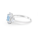 Oval Wedding Ring Vintage Round Simulated Cubic Zirconia 925 Sterling Silver