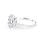Oval Wedding Ring Vintage Round Simulated Cubic Zirconia 925 Sterling Silver