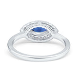 Floral Marquise Engagement Ring Simualted Cubic Zirconia 925 Sterling Silver