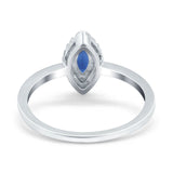 Halo Marquise Engagement Ring Simulated Cubic Zirconia 925 Sterling Silver