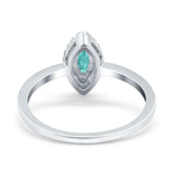 Halo Marquise Engagement Ring Simulated Cubic Zirconia 925 Sterling Silver