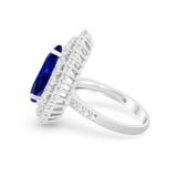 Teardrop Cocktail Ring Pear Round Cubic Zirconia 925 Sterling Silver