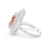 Teardrop Cocktail Ring Pear Round Cubic Zirconia 925 Sterling Silver