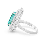 Teardrop Cocktail Ring Pear Round Cubic Zirconia 925 Sterling Silver