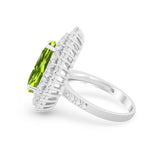 Teardrop Cocktail Ring Pear Round Cubic Zirconia 925 Sterling Silver