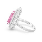 Teardrop Cocktail Ring Pear Round Cubic Zirconia 925 Sterling Silver