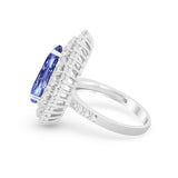 Teardrop Cocktail Ring Pear Round Cubic Zirconia 925 Sterling Silver