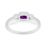 Petite Dainty Fashion Thumb Ring Simulated Cubic Zirconia 925 Sterling Silver