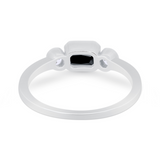 Petite Dainty Fashion Thumb Ring Simulated Cubic Zirconia 925 Sterling Silver