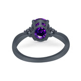 Three Stone Wedding Ring Round Simulated Cubic Zirconia 925 Sterling Silver