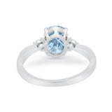 Three Stone Wedding Ring Round Simulated Cubic Zirconia 925 Sterling Silver