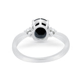 Three Stone Wedding Ring Round Simulated Cubic Zirconia 925 Sterling Silver