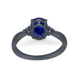 Three Stone Wedding Ring Round Simulated Cubic Zirconia 925 Sterling Silver