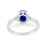 Three Stone Wedding Ring Round Simulated Cubic Zirconia 925 Sterling Silver