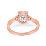 Three Stone Wedding Ring Round Simulated Cubic Zirconia 925 Sterling Silver
