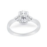 Three Stone Wedding Ring Round Simulated Cubic Zirconia 925 Sterling Silver