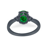 Three Stone Wedding Ring Round Simulated Cubic Zirconia 925 Sterling Silver