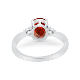 Three Stone Wedding Ring Round Simulated Cubic Zirconia 925 Sterling Silver