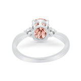 Three Stone Wedding Ring Round Simulated Cubic Zirconia 925 Sterling Silver