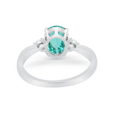 Three Stone Wedding Ring Round Simulated Cubic Zirconia 925 Sterling Silver