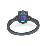 Three Stone Wedding Ring Round Simulated Cubic Zirconia 925 Sterling Silver
