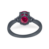 Three Stone Wedding Ring Round Simulated Cubic Zirconia 925 Sterling Silver