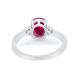 Three Stone Wedding Ring Round Simulated Cubic Zirconia 925 Sterling Silver