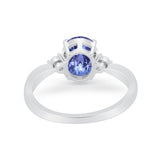 Three Stone Wedding Ring Round Simulated Cubic Zirconia 925 Sterling Silver