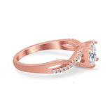 Princess Cut Wedding Ring Round Simulated Cubic Zirconia 925 Sterling Silver