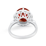 Large Stone Cocktail Ring Art Deco Simulated Cubic Zirconia 925 Sterling Silver