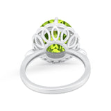 Large Stone Cocktail Ring Art Deco Simulated Cubic Zirconia 925 Sterling Silver