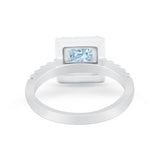 Halo Princess Cut Wedding Ring Simulated Cubic Zirconia 925 Sterling Silver