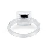 Halo Princess Cut Wedding Ring Simulated Cubic Zirconia 925 Sterling Silver