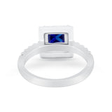 Halo Princess Cut Wedding Ring Simulated Cubic Zirconia 925 Sterling Silver