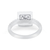 Halo Princess Cut Wedding Ring Simulated Cubic Zirconia 925 Sterling Silver