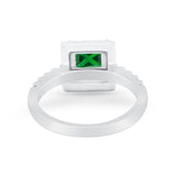 Halo Princess Cut Wedding Ring Simulated Cubic Zirconia 925 Sterling Silver