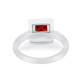 Halo Princess Cut Wedding Ring Simulated Cubic Zirconia 925 Sterling Silver