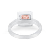 Halo Princess Cut Wedding Ring Simulated Cubic Zirconia 925 Sterling Silver