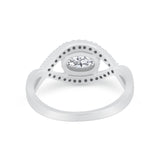 Infinity Shank Wedding Ring Simulated Cubic Zirconia 925 Sterling Silver