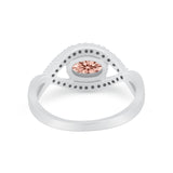 Infinity Shank Wedding Ring Simulated Cubic Zirconia 925 Sterling Silver