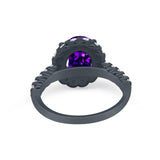 Solitaire Accent Wedding Ring Simulated Cubic Zirconia 925 Sterling Silver