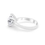Solitaire Cushion Cut Engagement Ring Simulated Cubic Zirconia 925 Sterling Silver Cushion Cut Ring