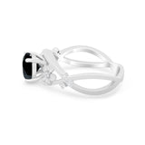 Art Deco Plumeria Flower Infinity Shank Engagement Ring Cubic Zirconia 925 Sterling Silver