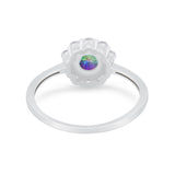 Floral Wedding Ring Petite Dainty Simulated Cubic Zirconia 925 Sterling Silver